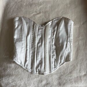 White Satin Corset Top